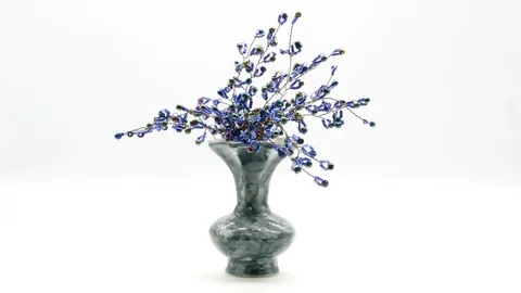 Decorative ceramic vase on white background 4k Stock Footage 108638213