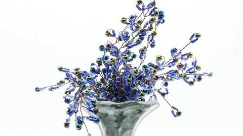 Decorative ceramic vase on white background 4k Stock Footage 108638300