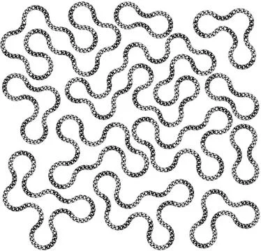 Decorative chain background seamless with curls Stock Illustration