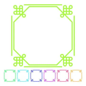 Decorative chinese frame border cartoon vector graphic Stock Illustration
