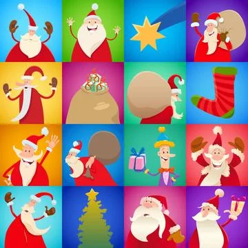 Decorative Christmas pattern cartoon design Cartoon Illustration of Christ... Stock Photos