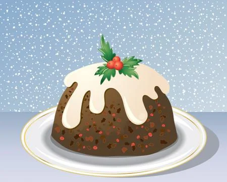 Decorative christmas pudding Stock Illustration