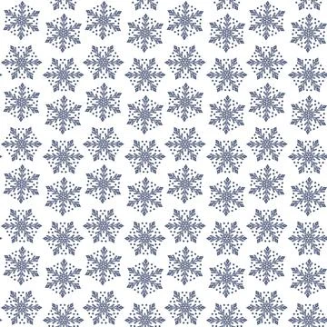 Decorative Christmas snowflakes vector background, monochrome seamless pattern 스톡 일러스트