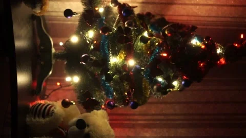 Decorative Christmas tree in decorations Stock Footage 146402351