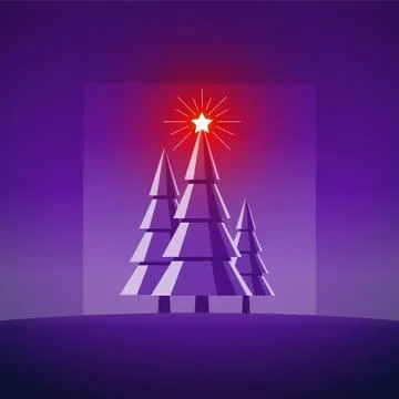 Decorative Christmas tree landscape. Stock Illustration