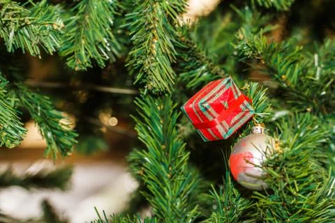 Decorative christmas trees Stockfoto's