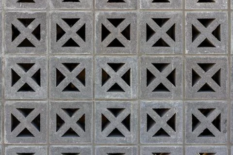 Decorative cinder block wall Stock Photos
