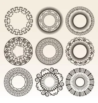 Decorative circle borders Stockillustratie