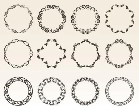 Decorative circle borders vector illustration イラスト素材