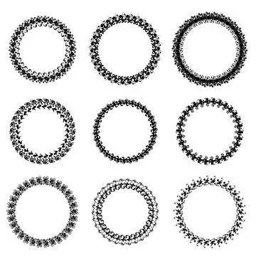 Decorative Circle Frames Set of Decorative Circle Frames Isolated on White... Stock Photos