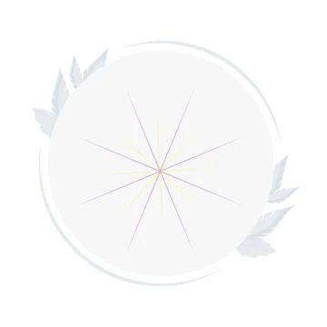 Decorative circle with leaves semi flat color vector element イラスト素材