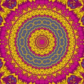 Decorative circle patterns ethnic flower paisley design vector illustration イラスト素材