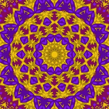 Decorative circle patterns ethnic flower paisley design vector illustration イラスト素材