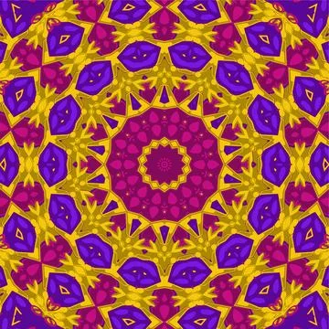 Decorative circle patterns ethnic flower paisley design vector illustration イラスト素材