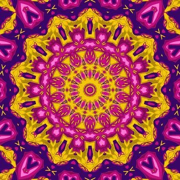 Decorative circle patterns ethnic flower paisley design vector illustration イラスト素材