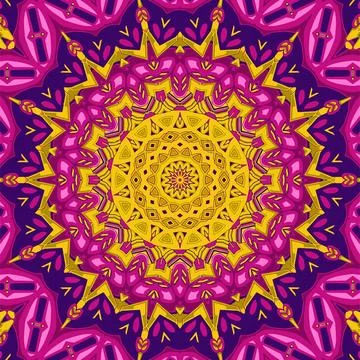 Decorative circle patterns ethnic flower paisley design vector illustration イラスト素材