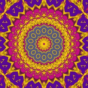 Decorative circle patterns ethnic flower paisley design vector illustration イラスト素材