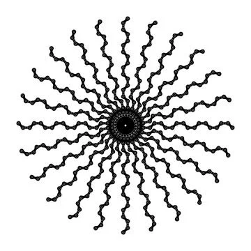 Decorative circular mandala created from a repeating motorcycle chain silhouette 스톡 일러스트