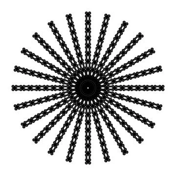 Decorative circular mandala created from a repeating motorcycle chain silhouette 스톡 일러스트