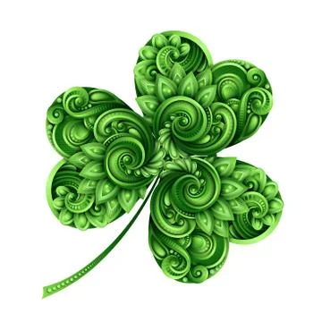 Decorative Clover Leaf Talisman Stock Illustration