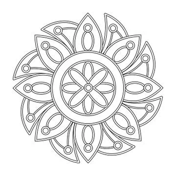 Decorative colorless mandala Stock Illustration