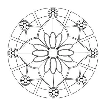 Decorative colorless mandala Stock Illustration