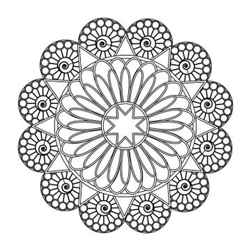 Decorative colorless mandala Stock Illustration