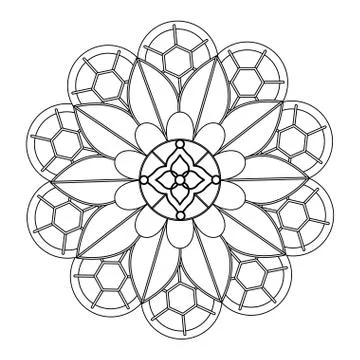 Decorative colorless mandala Stock Illustration