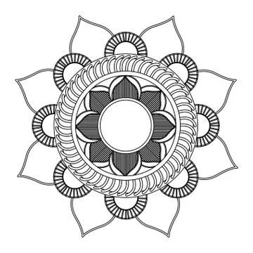 Decorative colorless mandala Stock Illustration