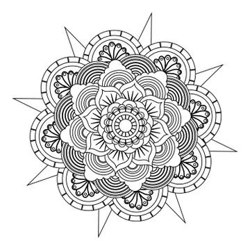 Decorative colorless mandala Stock Illustration
