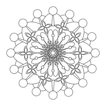 Decorative colorless mandala Stock Illustration