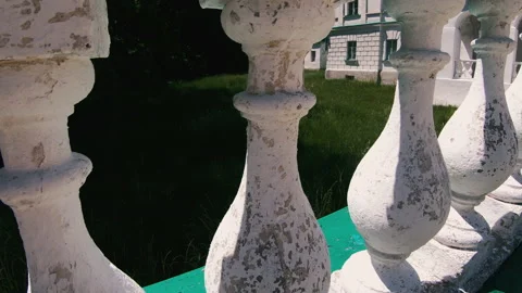 Decorative column. Decorative column decorated fence. Video stock 132850367
