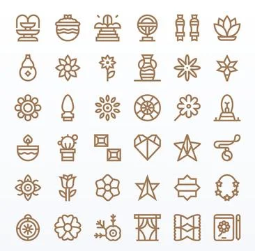 Decorative Complete Vector Package with 36 256x256 Bold Line Display Perfec.. Stock Illustration