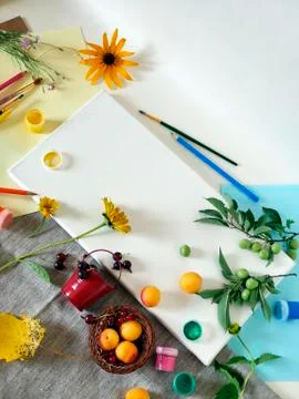 Decorative composition about studying, going from summer to autumn Stock Photos