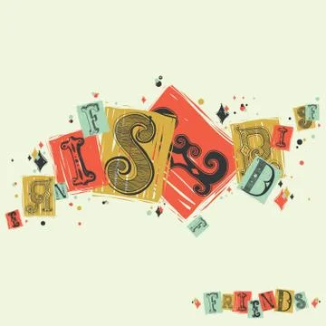 Decorative composition of the fonts. "Friends" Stock Illustration