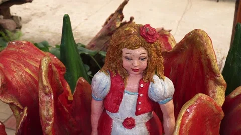 Decorative composition in a public park Stock Footage 141617326