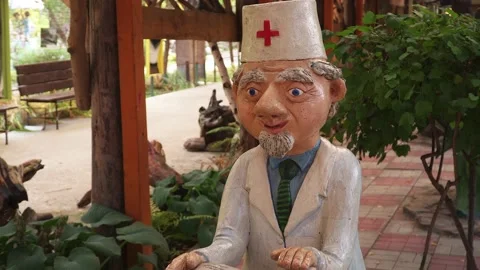 Decorative composition in a public park Stock Footage 141617340