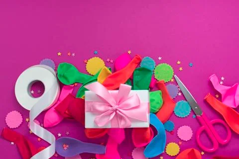 Decorative composition a set of materials for the design of the holiday. Stock Photos