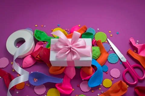 Decorative composition a set of materials for the design of the holiday. Stock Photos