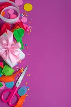 Decorative composition a set of materials for the design of the holiday. Stock Photos