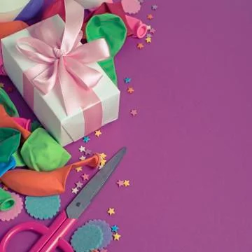 Decorative composition a set of materials for the design of the holiday. Foto stock