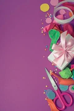 Decorative composition a set of materials for the design of the holiday. Stock Photos