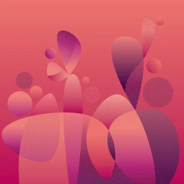 Decorative concept soft rounded forms composition イラスト素材
