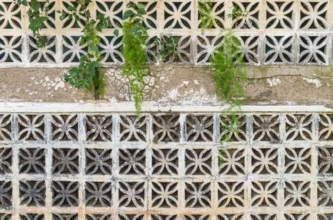 Decorative concrete blocks wall background Stock Photos