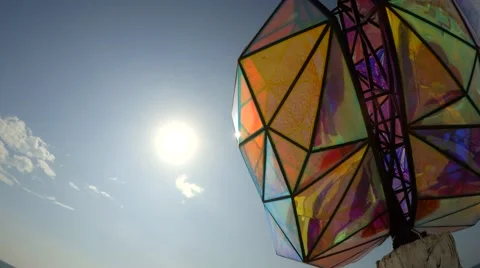 Decorative Construction In The Form Of Brain At Music Festival Befooz In Crimea Stock Footage 56352896