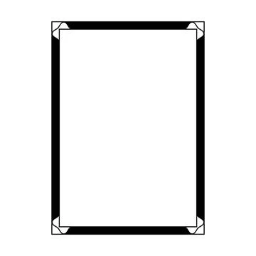 Decorative corner accent rectangle border vector illustration with clean st.. Stock Illustration