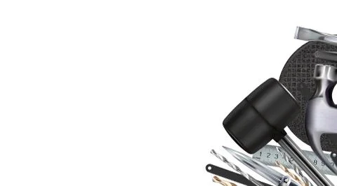 Decorative corner composition on the theme of locksmith skill and craft Stock Illustration