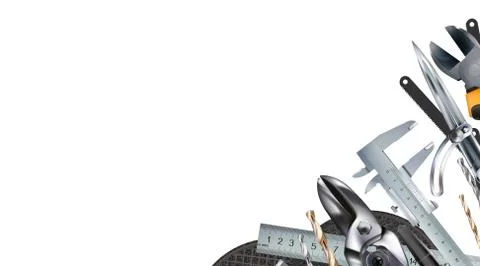 Decorative corner composition on the theme of locksmith skill and craft Stock Illustration