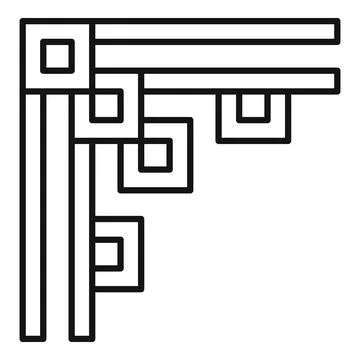 Decorative corner element forming abstract geometric pattern Stock Illustration