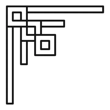 Decorative corner element with geometric shapes forming abstract design 库存插图